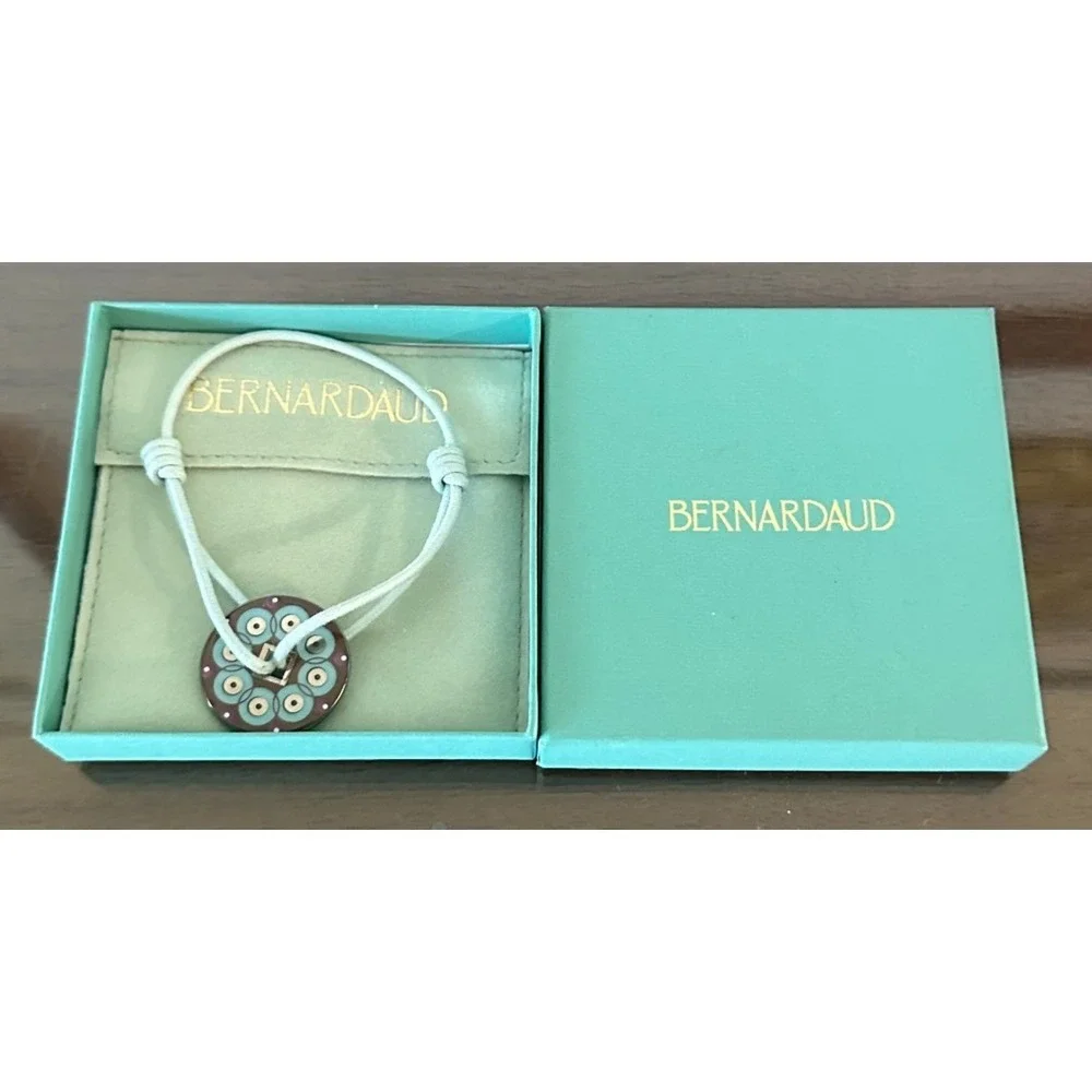 Bernardaud Porcelain Pendant Tile Adjustable Bracelet w/ Box NEW‎